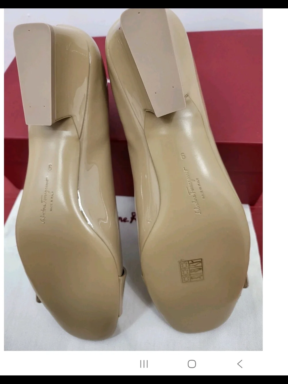 Salvatore Ferragamo Beige Bessie Gancini Pump Shoes Size 7.5C and Size 10B NWB